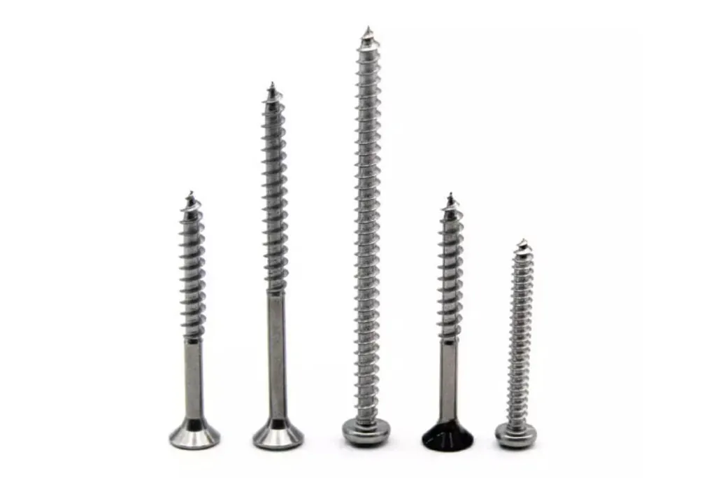 This image shows a group of self tapping construction screws