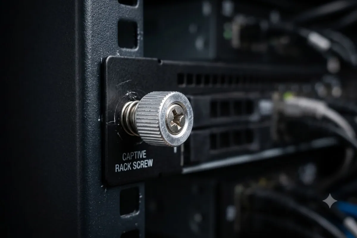 Custom captive screws retained in a sheet metal enclosure panel
